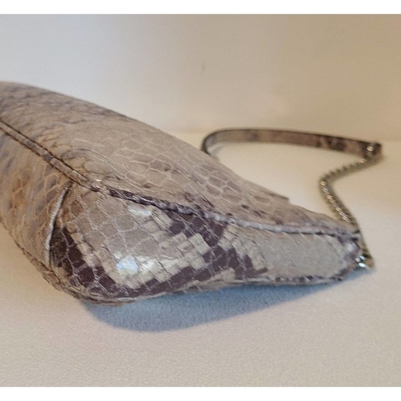 MICHAEL KORS LEATHER BAG EMBOSSED PYTHON SNAKE SHOULDER STRAP PURSE OR CLUTCH - Picture 6 of 9